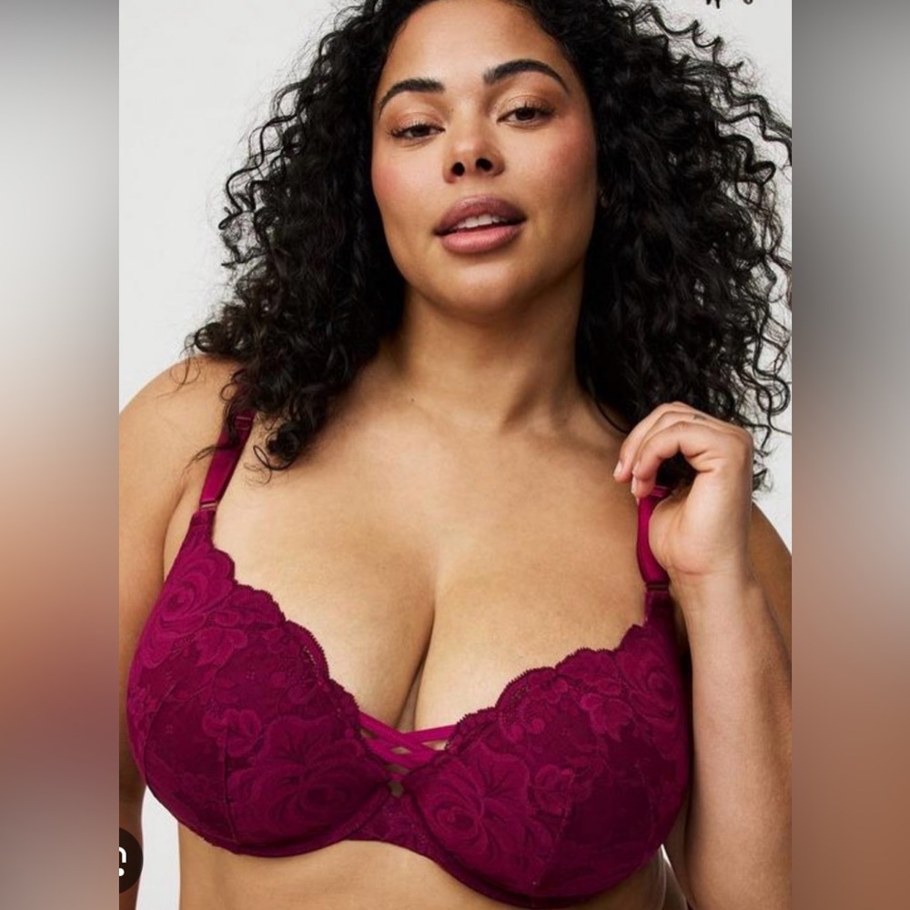 Torrid XO Plunge Push-Up‎ Bra Torrid Curve 42 DDD NWT Purple Magenta